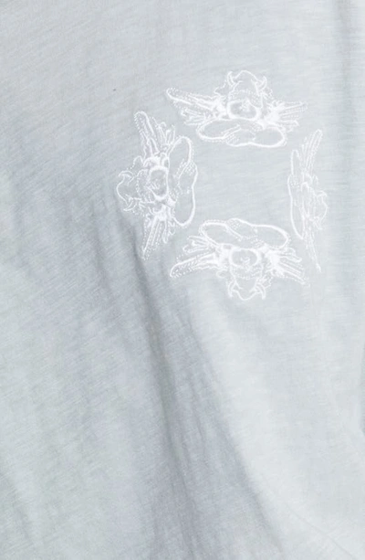 Shop Boys Lie Rising Angels Rhinestone Oversize Cotton Slub Jersey Graphic T-shirt In Sage Green
