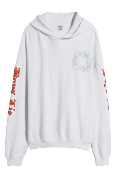 Shop Boys Lie Straight Flush Graphic Cotton French Terry Hoodie In White