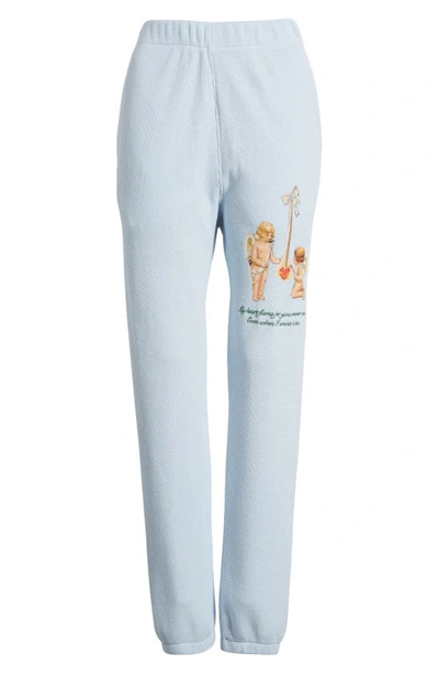 Shop Boys Lie Kindling Thermal Graphic Joggers In Baby Blue