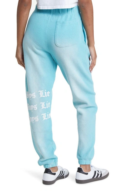 Shop Boys Lie Head Over Heals Cotton French Terry Joggers In Blue