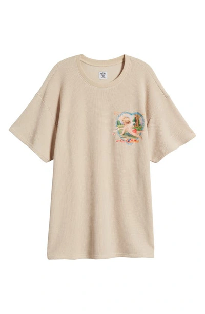 Shop Boys Lie Straight Flush Graphic Thermal T-shirt In Tan