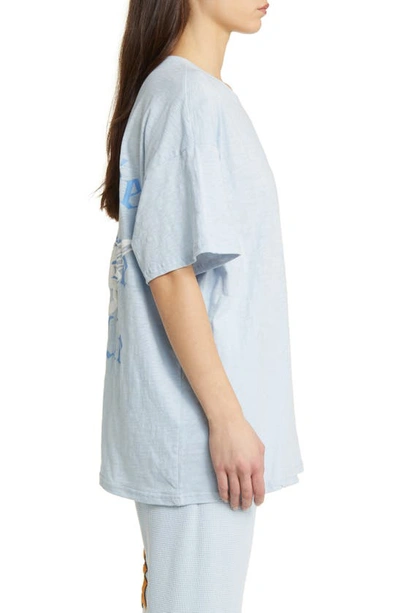 Shop Boys Lie Kindling Oversize Cotton Slub Jersey Graphic T-shirt In Baby Blue