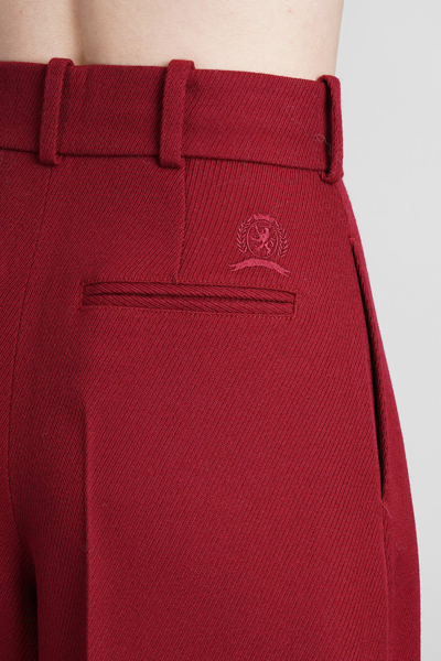 Shop Tommy Hilfiger Pants In Bordeaux Wool