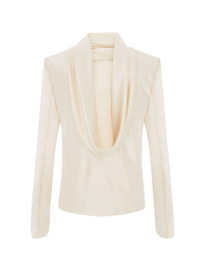 Shop Saint Laurent Top In Craie