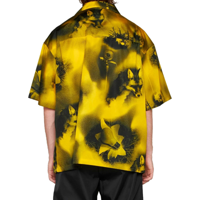 Shop Prada Casual Printed Shirt In Yellow