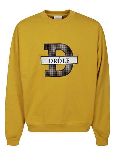 Shop Drôle De Monsieur Le Sweatshirt Drole Tartan In Dyw Dark Yellow