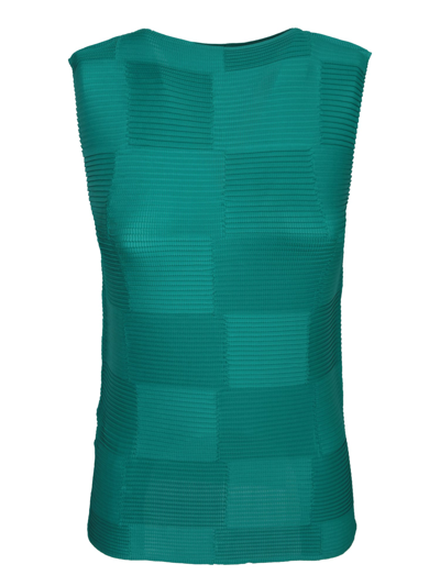 Shop Issey Miyake Pleated Green Top