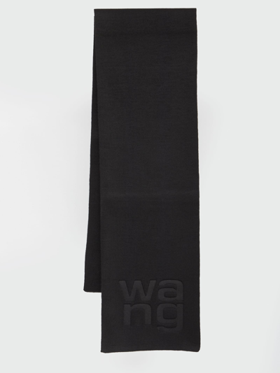Shop Alexander Wang Scarf With Logo In Black