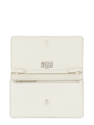 Shop Maison Margiela Large Wallet With Chain In Bianco