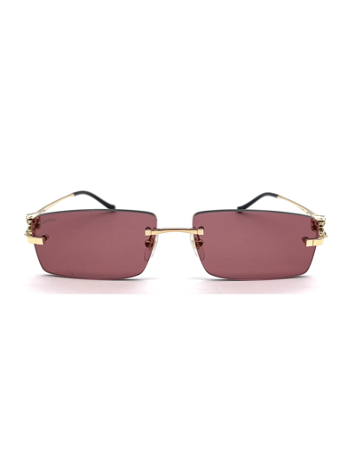 Shop Cartier Ct0430s Sunglasses In Gold Gold Red