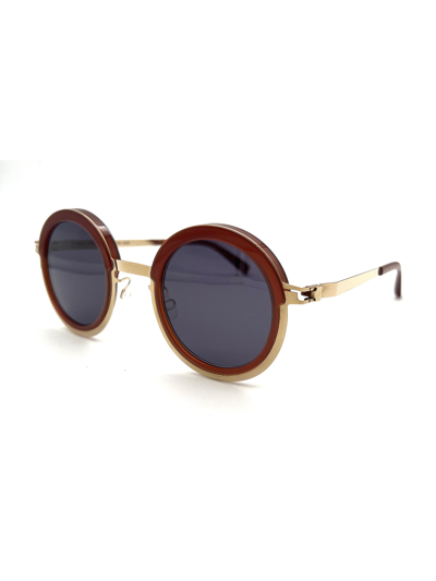 Shop Mykita Phillys Sunglasses In Champagne Gold/milky