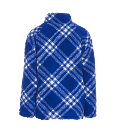 Shop Burberry Reversible Check Jacket In Blue