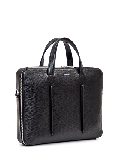 Shop Ferragamo Business Bag With Single Compartment In Nero