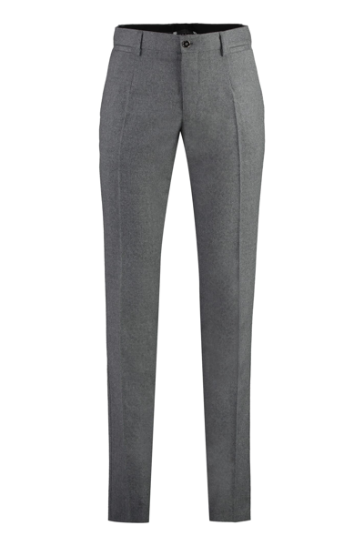 Shop Dolce & Gabbana Wool Trousers In Grey