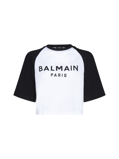 Shop Balmain T-shirt In Blanc/noir