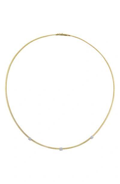 Shop Marco Bicego Masai Diamond Station Necklace In Yellow Gold