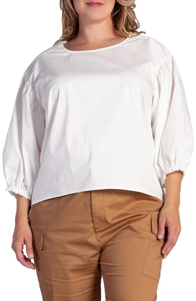 Shop Standards & Practices Saber Balloon Sleeve Blouse In Off White
