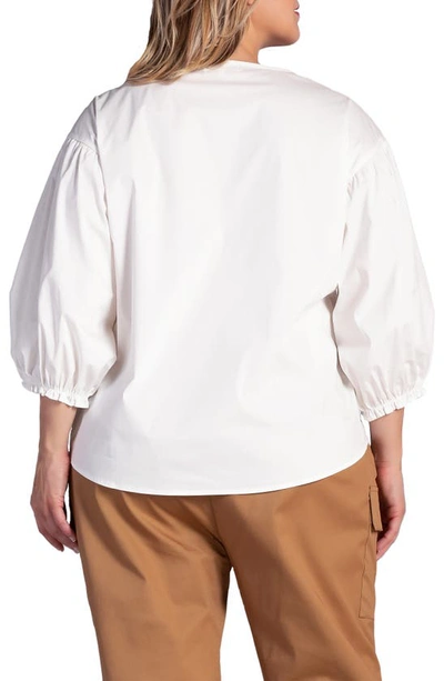 Standards & Practices Saber Balloon Sleeve Blouse In Off White