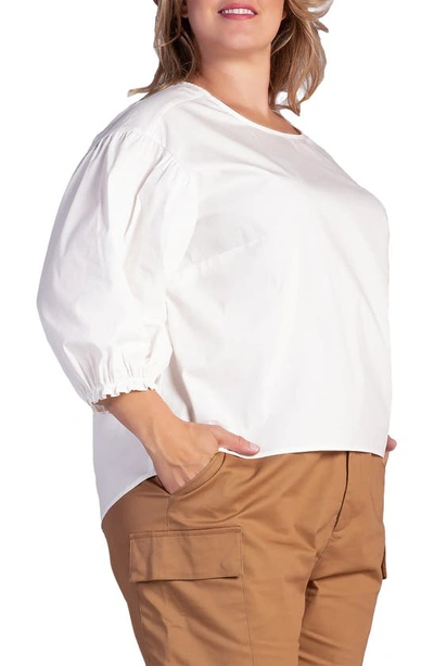 Standards & Practices Saber Balloon Sleeve Blouse In Off White