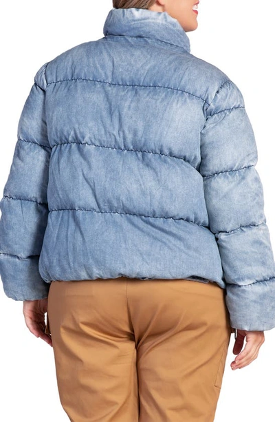 S And P Polaris Puffer Jacket In Indigo Bleach