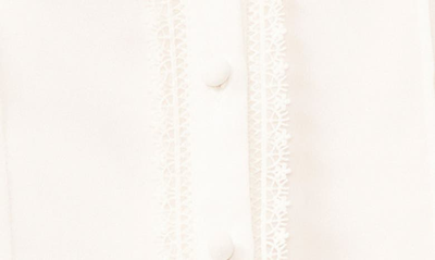 Cece Pintuck Ruffle Button-up Top In New Ivory