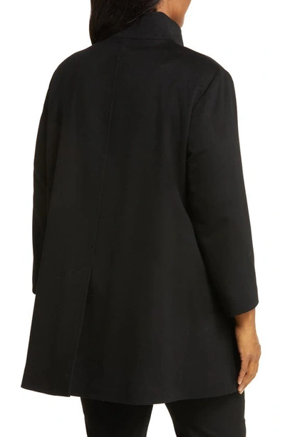 Shop Fleurette Dawn Stand Collar Wool Coat In Black