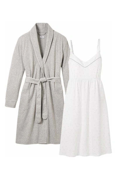 Shop Petite Plume The Essential Maternity Nightgown & Robe Set In Heather Grey