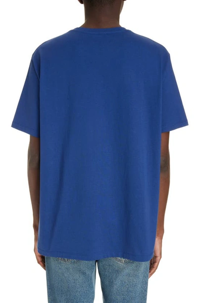 Shop Balmain Flock & Foil Logo Graphic T-shirt In Slk Dark Blue/ Multi