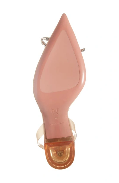 Shop Amina Muaddi Rosie Glass Pointed Toe Slingback Pump In Pvc Nude/ Crystal