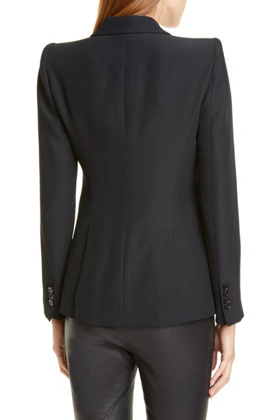 Shop Alexander Mcqueen Leaf Crepe Jacket In Black