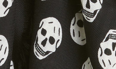 Shop Alexander Mcqueen Biker Skull Wool Scarf In Black/ Ivory