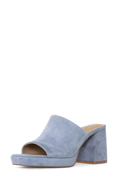 Shop Nydj Dewi Platform Slide Sandal In Blue