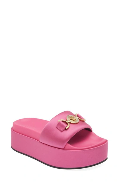 Shop Versace Medusa Platform Slide Sandal In Pink Paradise