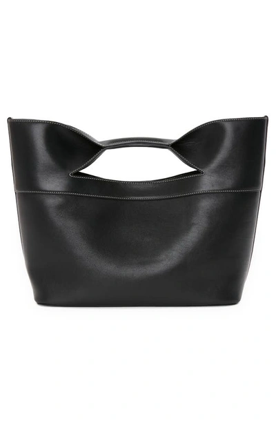 Shop Alexander Mcqueen The Small Bow Leather Bag In Black