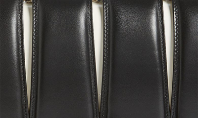 Shop Alexander Mcqueen Slash Cutout Knuckle Colorblock Leather Clutch In Black/ Soft Ivory