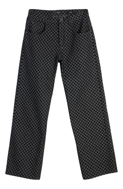 Shop Balmain Loose Fit Mini Monogram Nonstretch Jeans In Eab Black/ White