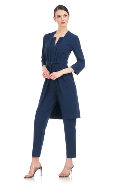 Shop Kay Unger Velma Walk-through Jumpsuit In Night Blue