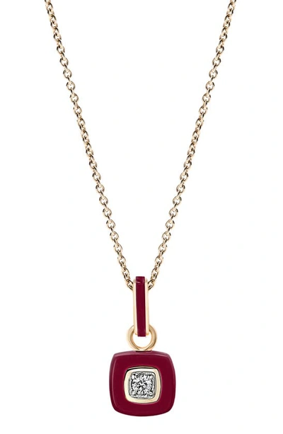 Shop Cast The Brilliant Diamond Pendant Necklace In Burgundy