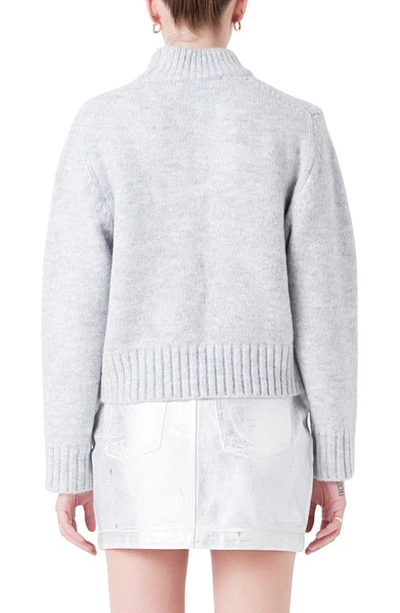 Grey Lab Mock Neck Pullover Sweater In Grey