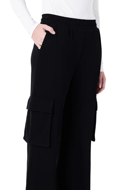 Grey Lab Women's Wide Knit Pants With Pockets In Black