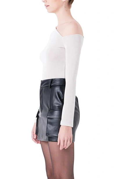 Shop Grey Lab Asymmetric One-shoulder Top In Silver