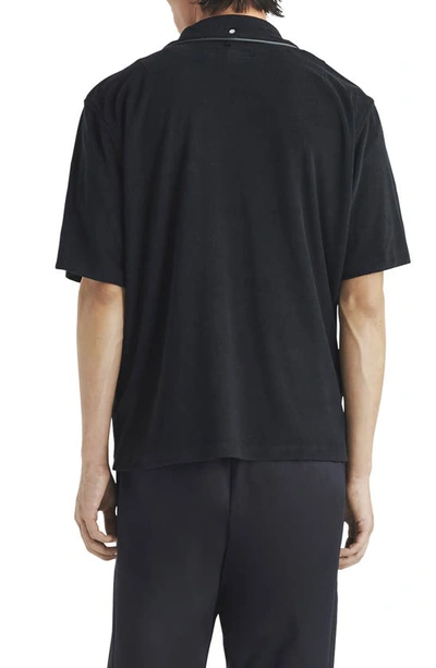 Shop Rag & Bone Avery Terry Cloth Camp Shirt In Black