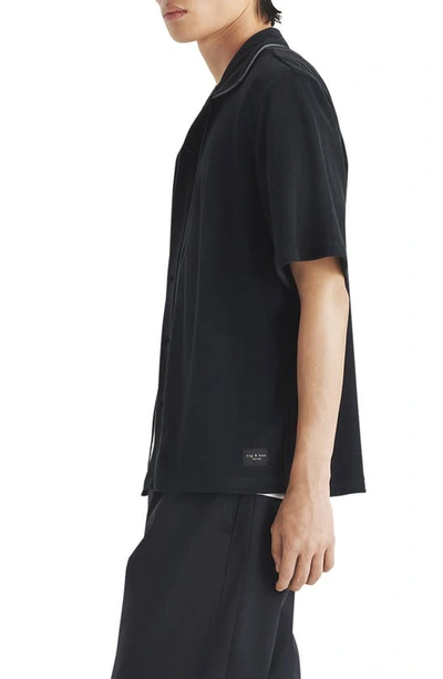 Shop Rag & Bone Avery Terry Cloth Camp Shirt In Black