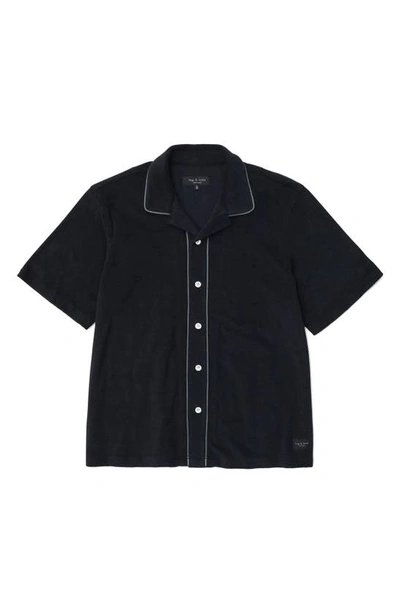Rag & Bone Men's Avery Terry Button-front Shirt In Black
