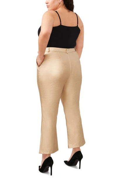 Shop Halogen Crop Faux Leather Trousers In Soft Gold
