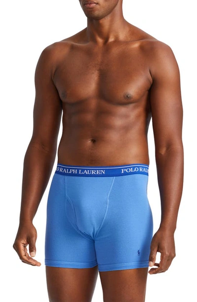 Shop Polo Ralph Lauren Assorted 3-pack Cotton Boxer Briefs In Blue