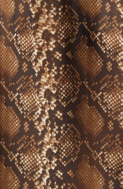 Shop Nili Lotan Carina Snakeskin Print Tie Neck Silk Shirt In Beige Python