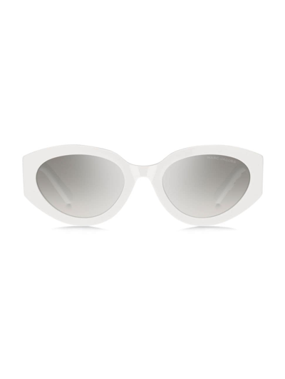 Shop Marc Jacobs Women's Marc 694/g/s 54mm Round Sunglasses In White Grey