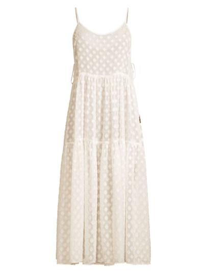 Shop Milly Women's Valeria Jacquard Cover-up Dress In White Gold