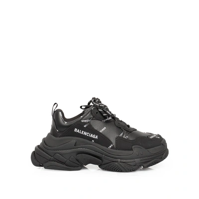 Shop Balenciaga Allover Logo Triple S Sneakers